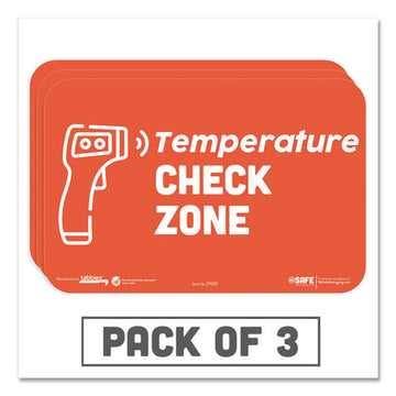 Tabbies® Besafe Messaging Education Wall Signs, 9 X 6,  "temperature Check Zone", 3-pack freeshipping - TVN Wholesale